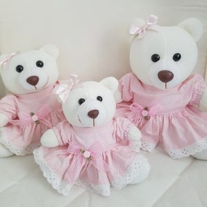 Trio de ursas poá rosinha | TUS006