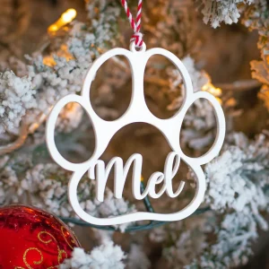 Enfeite de Natal Personalizado – Pata com Nome