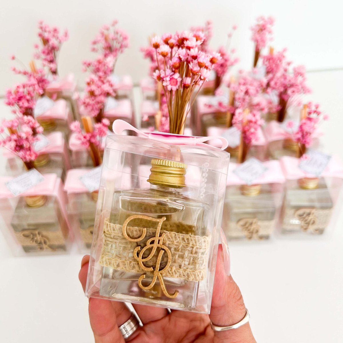 Aromatizador bege e rosa | LMB310