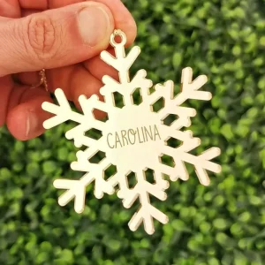 Floco de Neve em Espelho Dourado