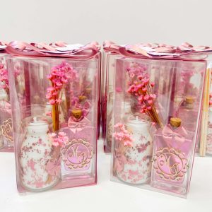 Vela + aromatizador laço rose | LMB357