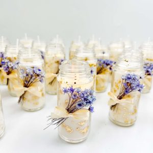 Vela bege e lavanda | LMB430